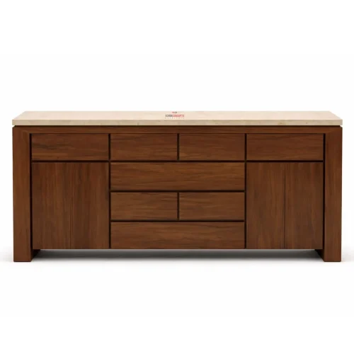 sintered stone teak wood sideboard front
