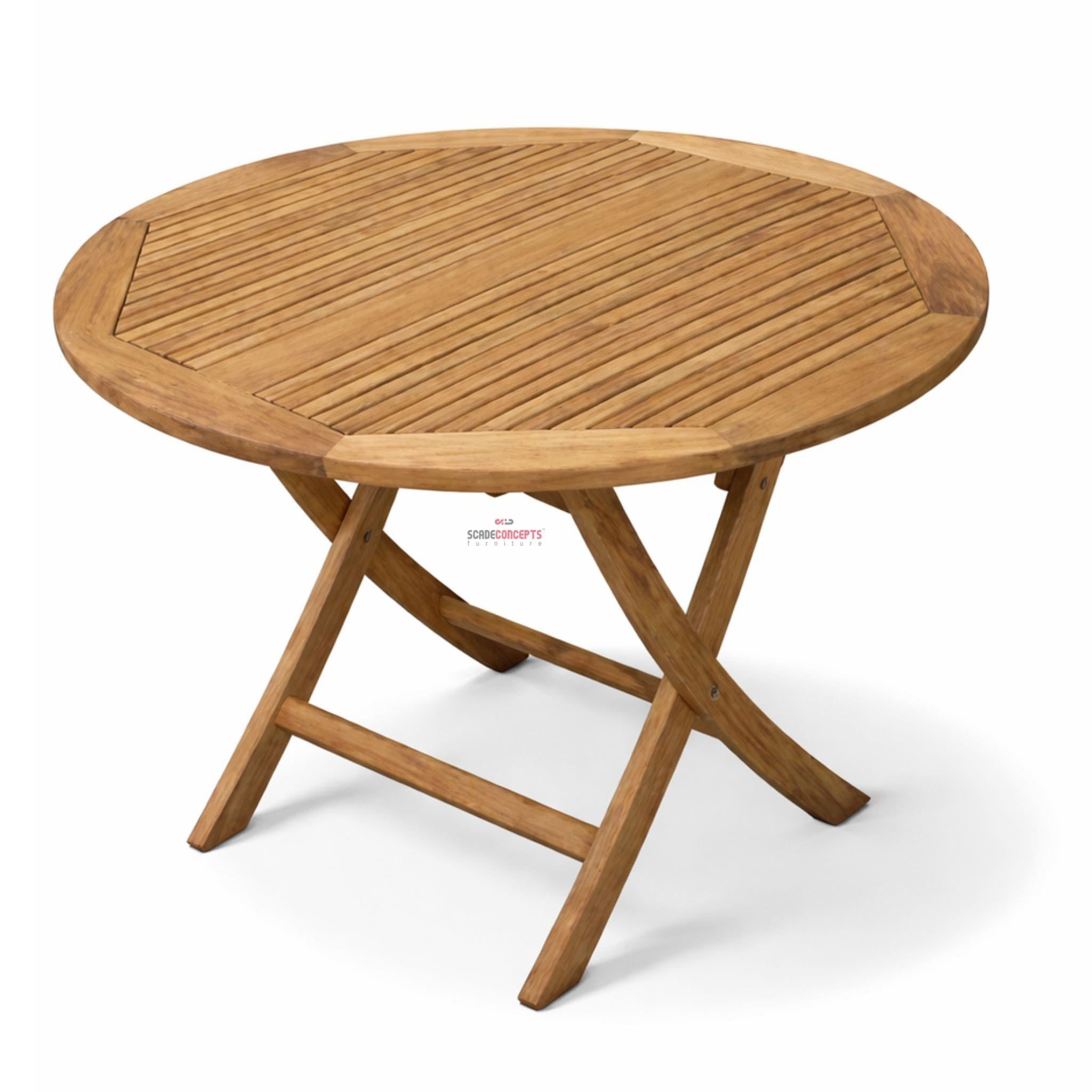 teakwood folding table round