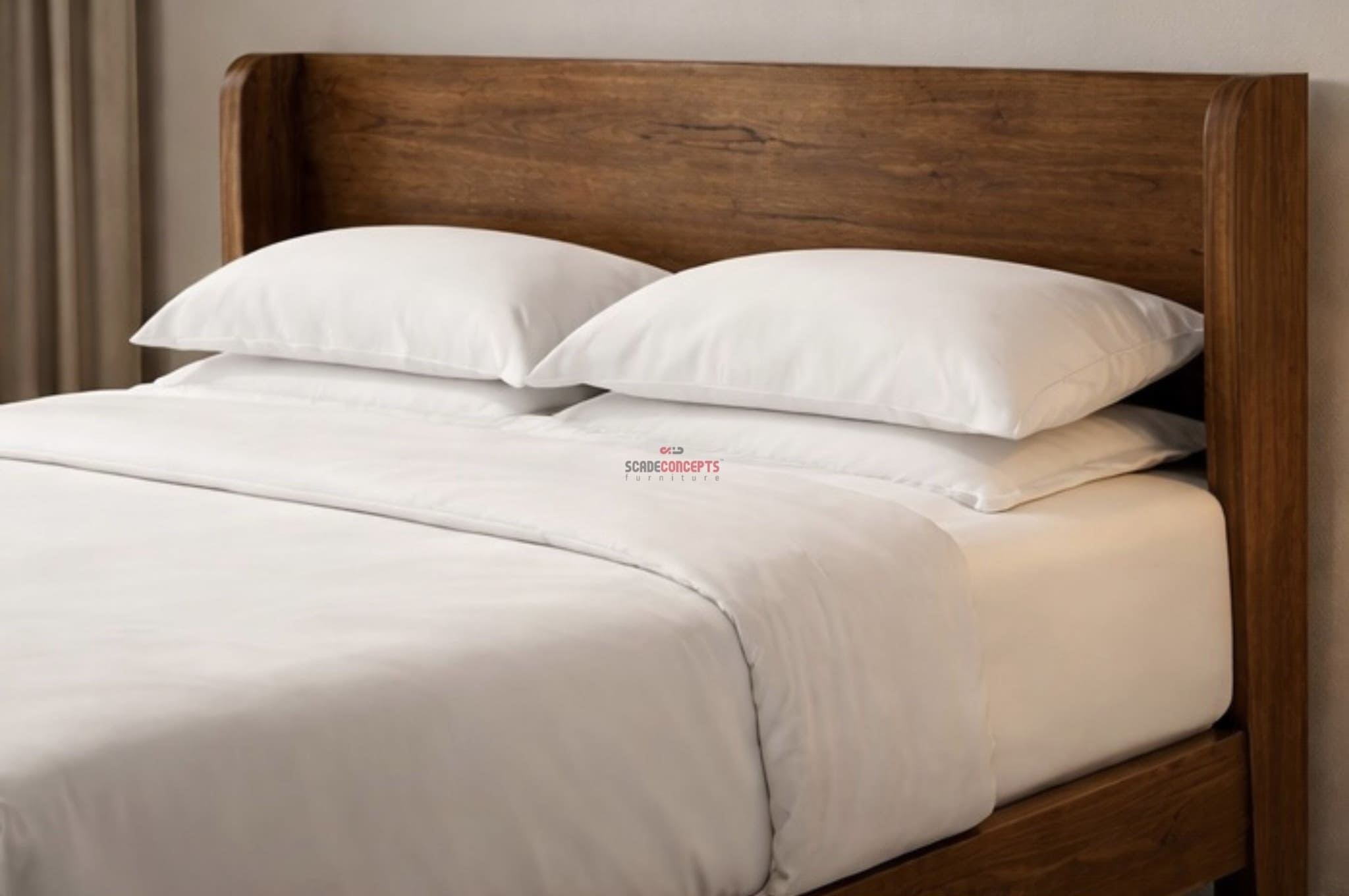 Ridge Teak Bed Frame close up