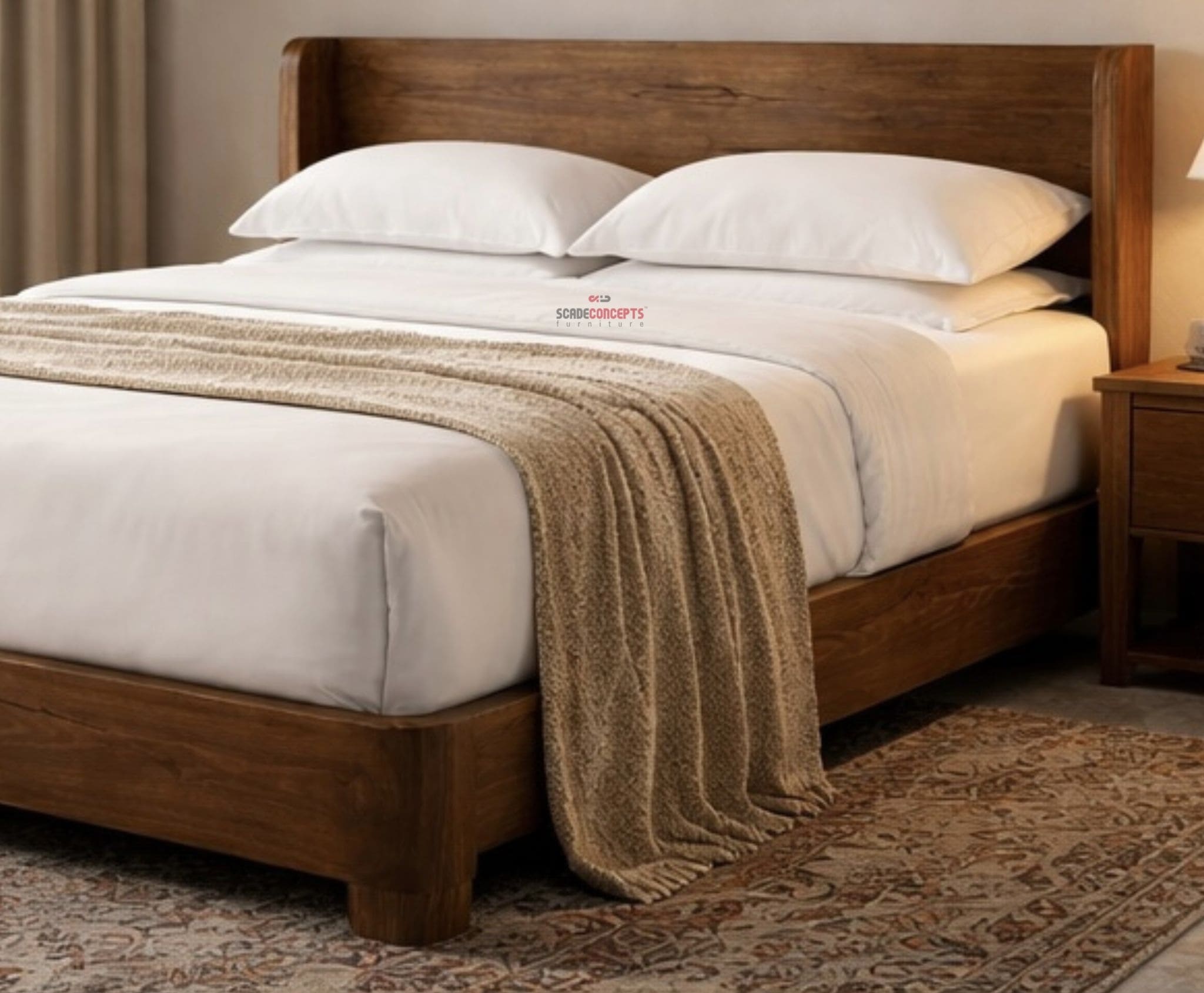 Ridge Teak Bed Frame side profile