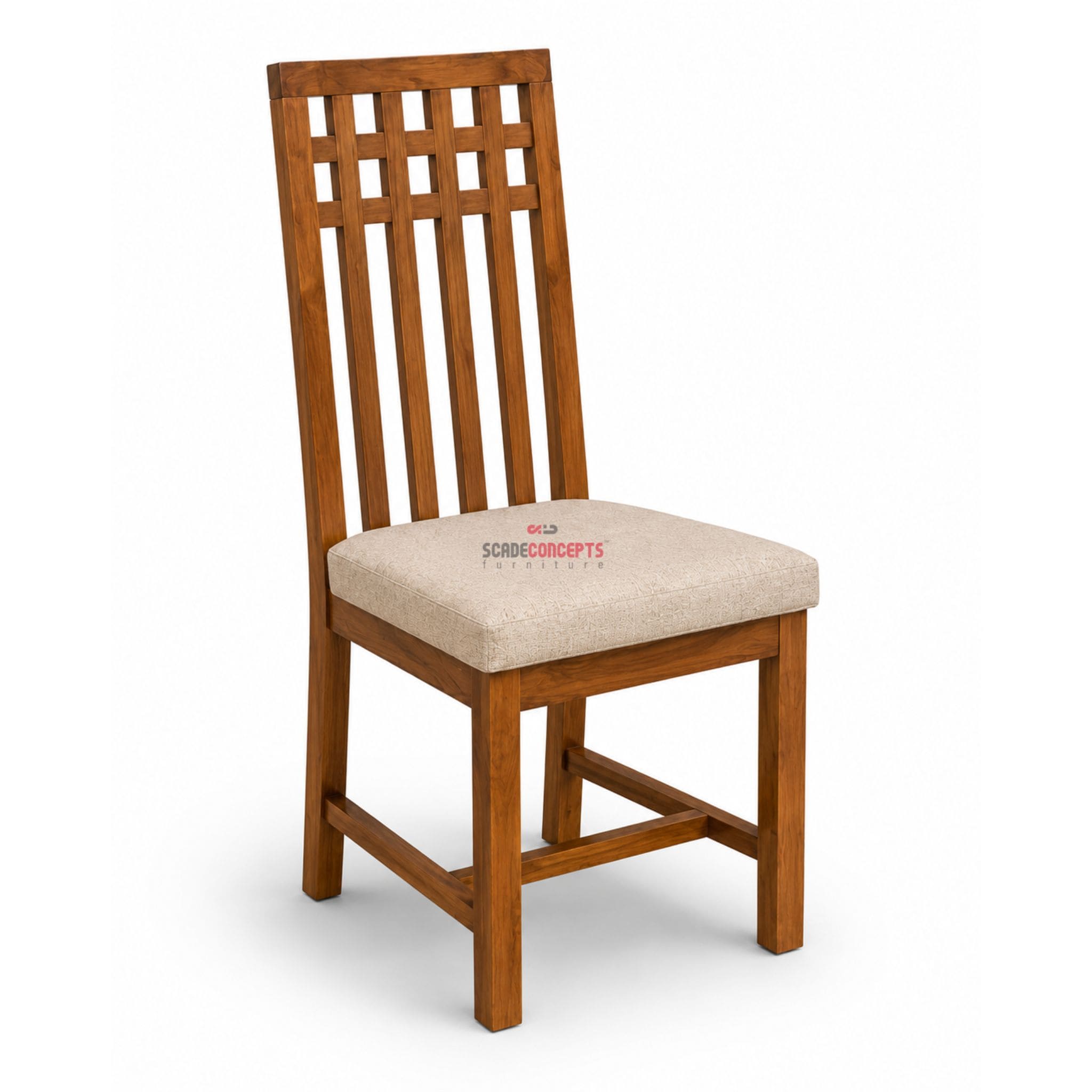 High Back Teak Dining Chair side