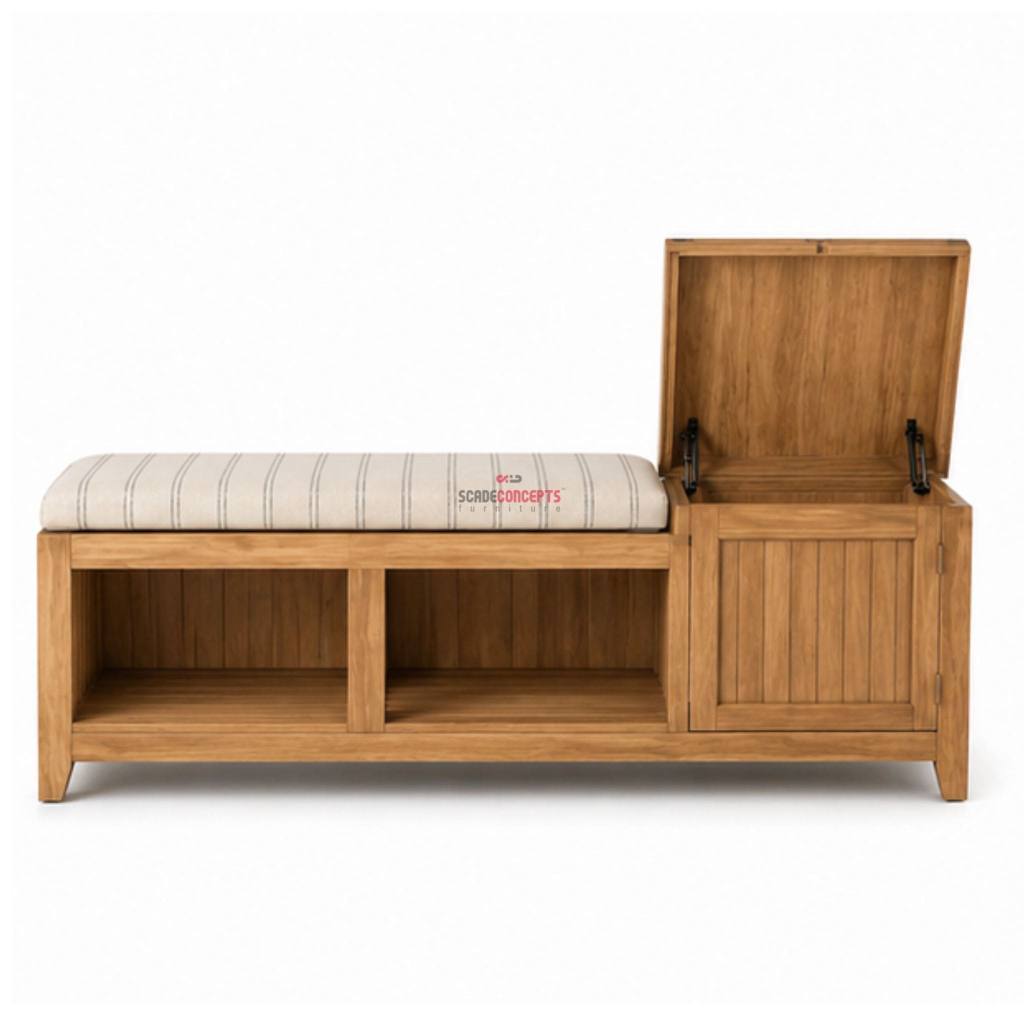 Marlow Entryway Teak Storage Bench front