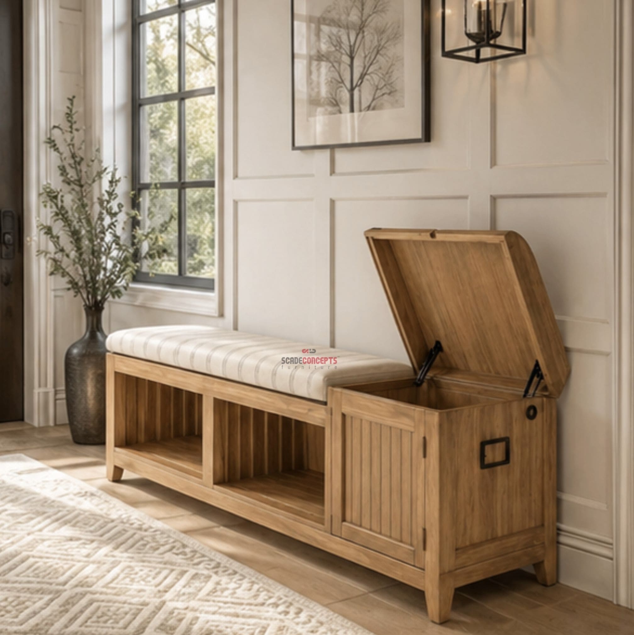 Marlow Entryway Teak Storage Bench inspo