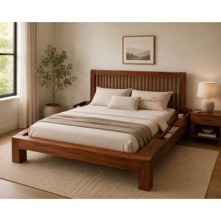 Valmere Solid Teak Platform Storage Bed inspo