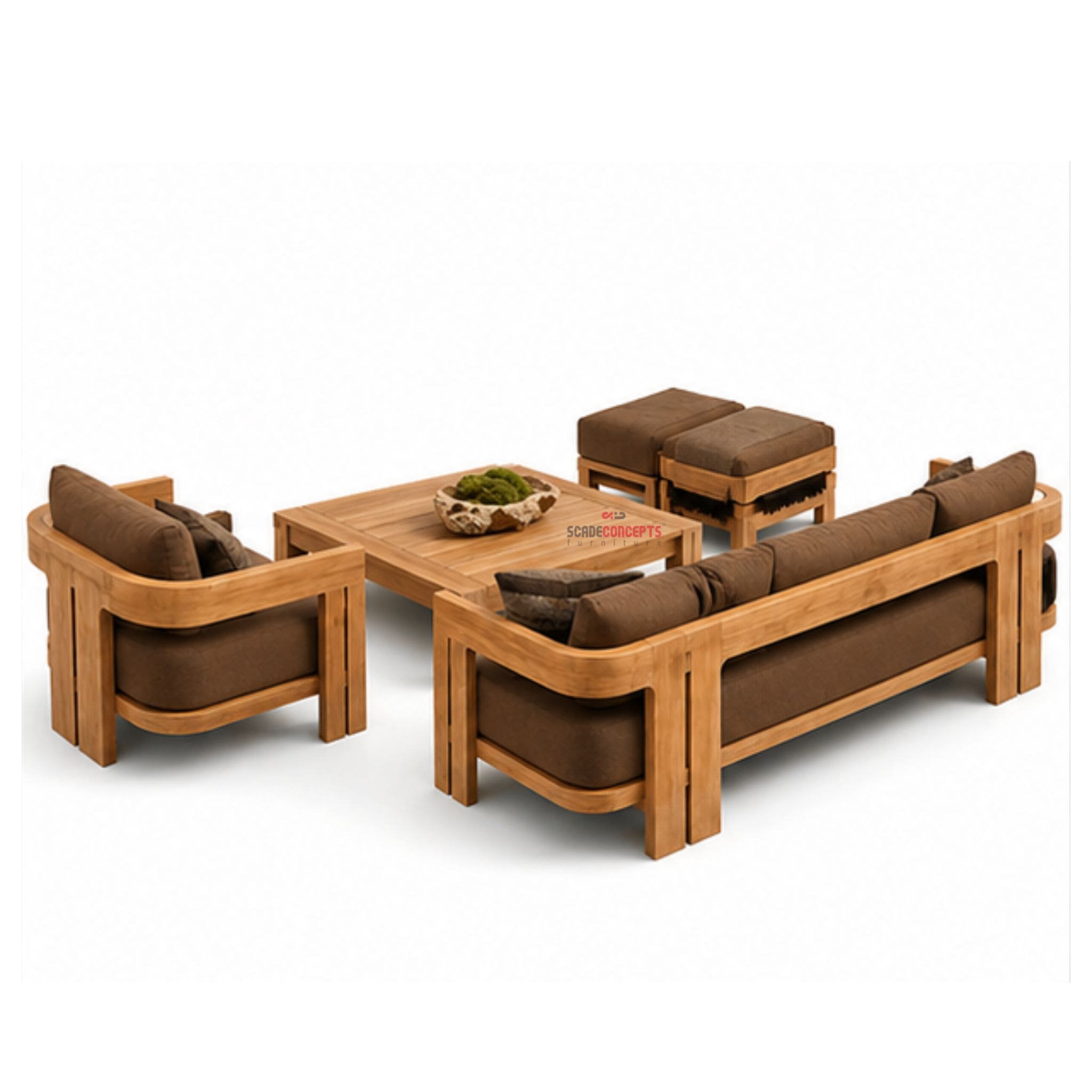 Ardena contemporary teak sofa set back