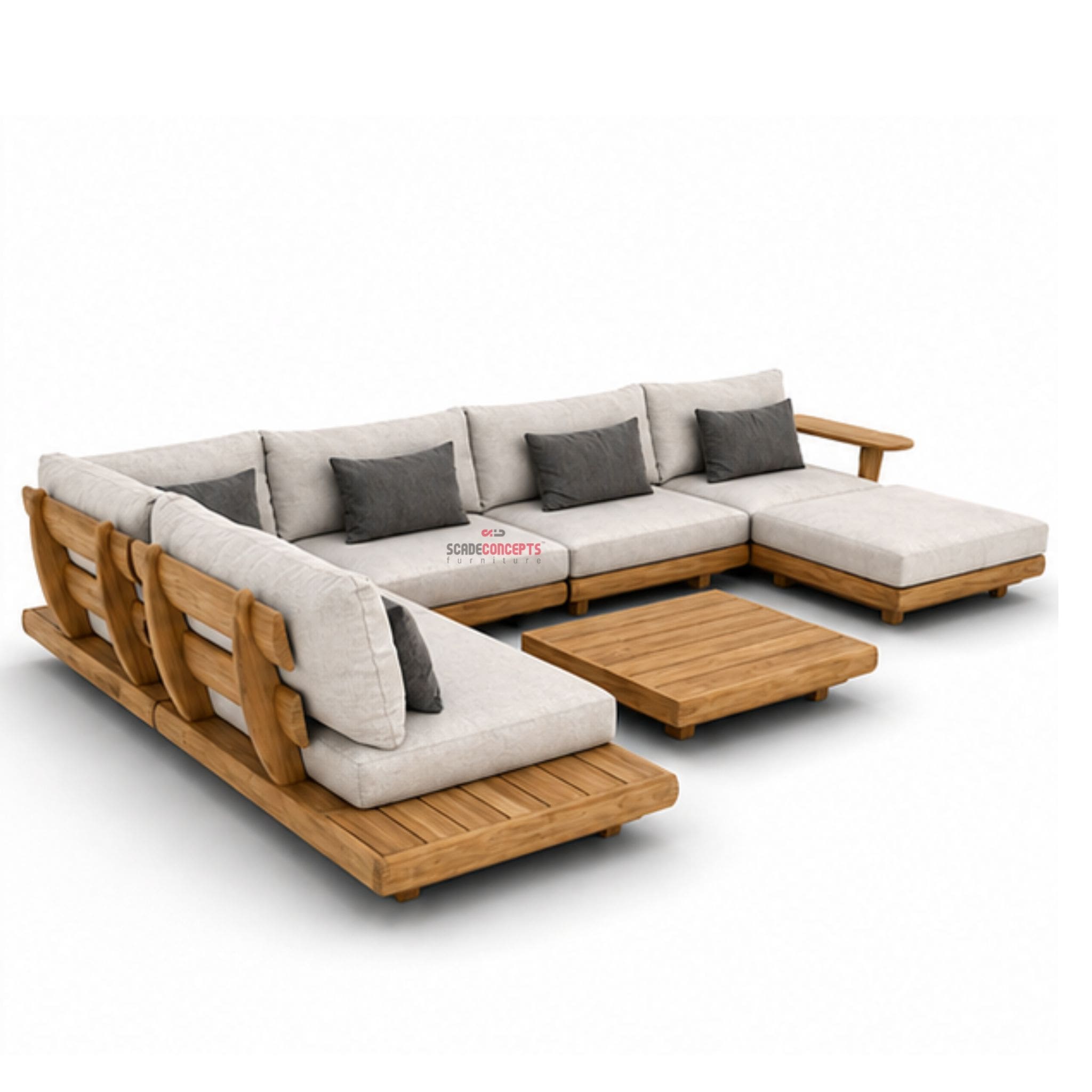 Orlan Premium Teak Sofa side