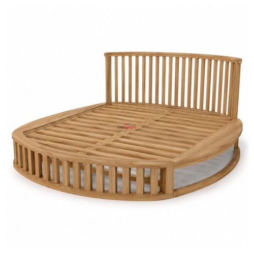 The orbis round teakwood bed frame side